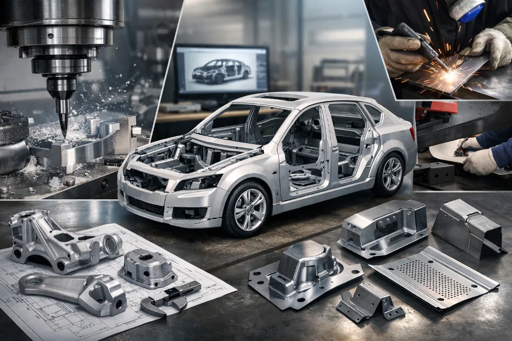 汽车结构件手板模型加工:CNC手板与钣金件制作全流程解析